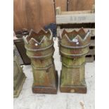 A PAIR OF KINGS CHIMNEY POTS