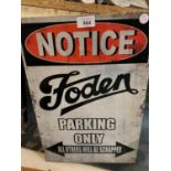 A FODEN PARKING ONLY METAL SIGN