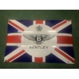 A LARGE RETRO METAL 'BENTLEY' SIGN 60CM X 40CM