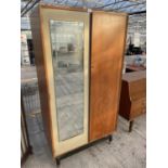 A G PLAN E GOMME TEAK AND CREAM WARDROBE