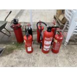 SEVEN FIRE EXTINGUISHERS