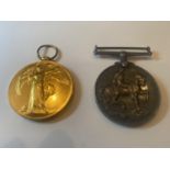 TWO WORLD WAR 1 MEDALS ENGRAVED 114606 GNR J H ELSLEY. R.A