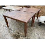 A PAIR OF FUNCTION TABLES ON DETACHABLE LEGS, 48x32"