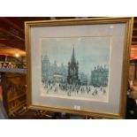AN ARTHUR DELANEY PENCIL SIGNED LIMITED EDITION PRINT 246/250 OF ALBERT SQUARE MANCHESTER