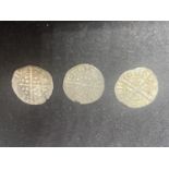 THREE BELIEVED EDWARD I SILVER PENNIES