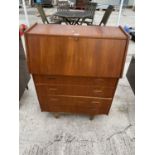 A RETRO TEAK BUREAU, 30" WIDE