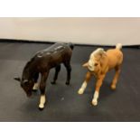 TWO BESWICK FOALS ONE BAY ONE PALAMINO