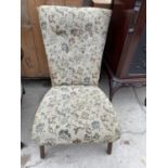 A PARKER KNOLL FLORAL BEDROOM CHAIR, MODEL NO. P.K.942