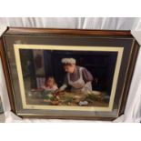 A DAVID SHEPHERD FRAMED PRINT 'GRANNYS KITCHEN' LIMITED EDITION 392/1500 WHOLESALE PRICE £300