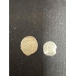 TWO HAMMERED COINS