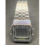 A CASIO STAINLESS STEEL WRISTWATCH