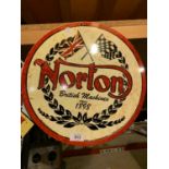 A NORTON BRITISH MADE MACHINES SINCE 1898 METAL SIGN