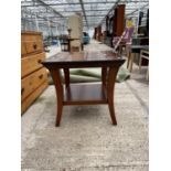 A MODERN MAHOGANY LAMP TABLE, 22" SQUARE