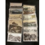 POSTCARDS . A SELECTION OF 40 , IN PLASTIC SLEEVES , RELATING TO EARLIER TRAINS