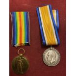 TWO WWI MEDALS WITH RIBBONS - A 1914- 1918 MEDAL AND A GREAT WAR FOR CIVILISATION - THE FORMER