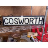 AN ILLUMINATED 'COSWORTH' SIGN (W:87CM)