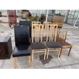 TWO PAIRS OF MODERN DINING CHAIRS AND FOUR DINING CHAIRS