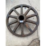 A VINTAGE TRAM WHEEL