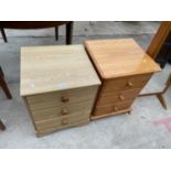 TWO MODERN THREE DRAWER CHESTS