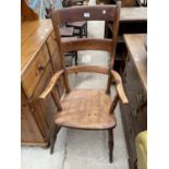 A VICTORIAN ELM AND BEECH FARMHOUSE CHAIR