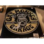 A GAS MONKEY GARAGE METAL SIGN