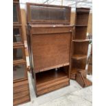 A BJORKSNAS BOOKCASE WITH TAMBOUR FRONT