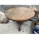 A VICTORIAN OVAL MAHOGANY LOO TABLE ON PLATEAU BASE