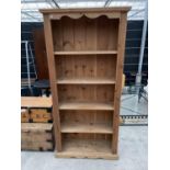 A PINE FIVE TIER BOOKCASE