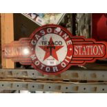 A TEXACO SERVICE STATION METAL SIGN