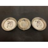 THREE SMALL SILVER PLATED COLLECTABLE DISHES