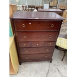 A STAG MINSTREL CHEST OF THREE SHORT AND FOUR LONG DRAWERS, 32" WIDE