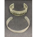 TWO ASIAN SILVER BANGLES