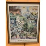 A FRAMED PRINT OF 'THE BROAD AND NARROW WAY'