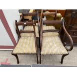 FOUR REGENCY STYLE DINING CHAIRS