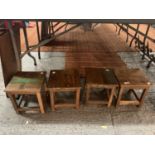 FOUR VINTAGE WOODEN STOOLS