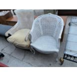 TWO RATTAN ARMCHAIRS