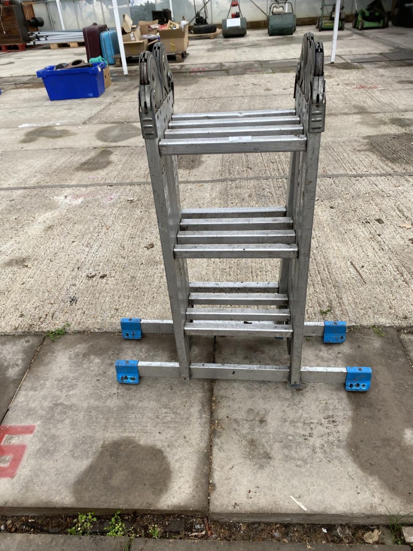 A FOLDING LADDER WITH 12 TREADS - NO VAT