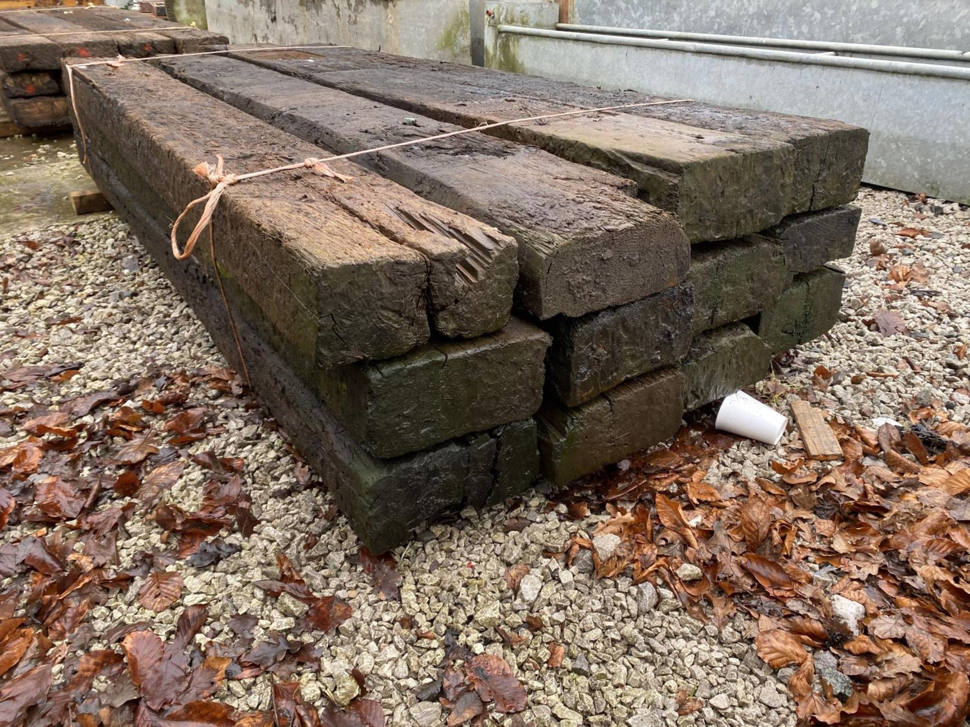 TWELVE EX RAILWAY SLEEPERS 8' 6" LONG NO VAT - Image 3 of 3