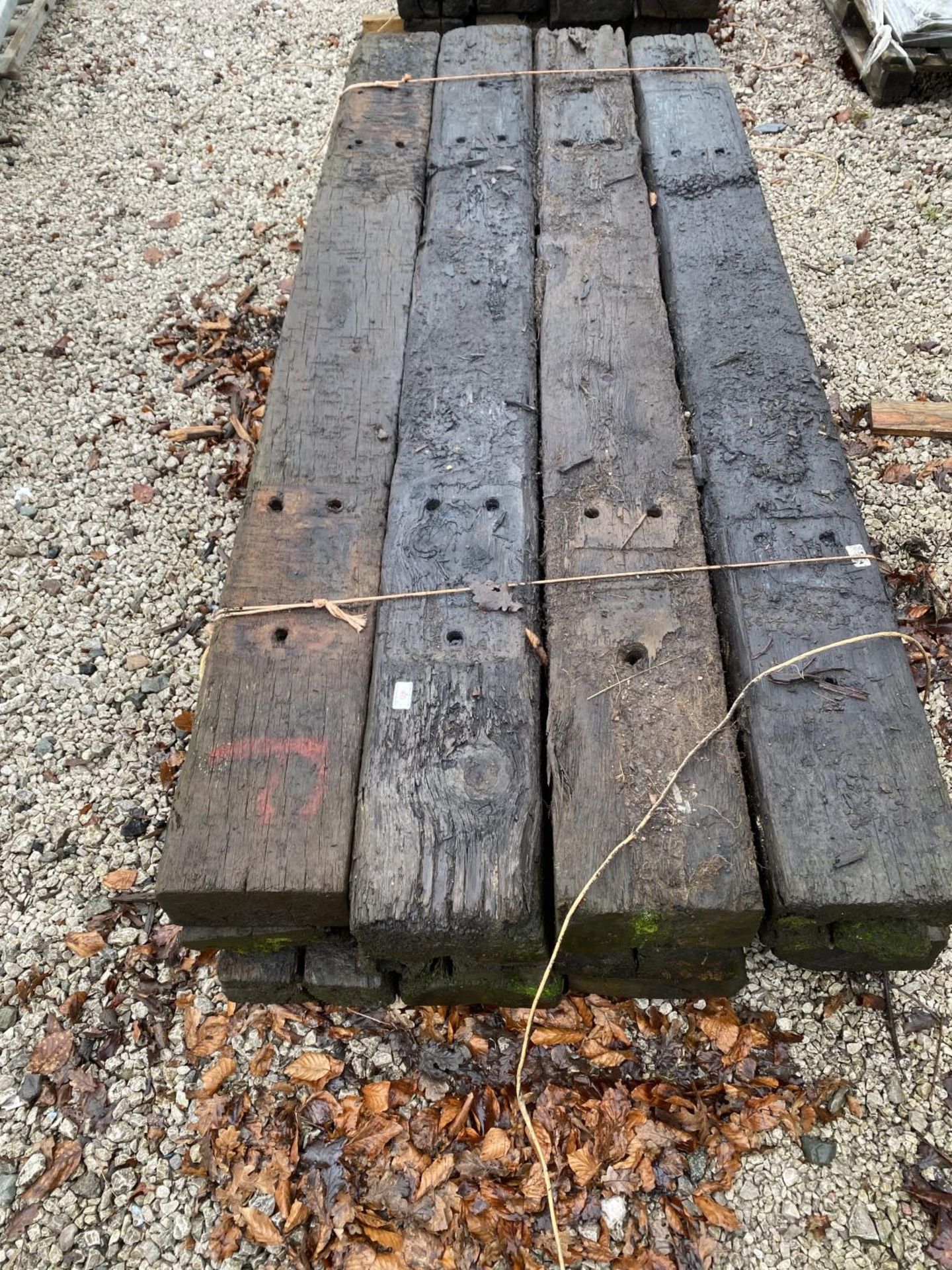 TWELVE EX RAILWAY SLEEPERS 8' 6" LONG NO VAT