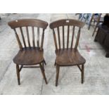 A PAIR OF VICTORIAN STYLE KITCHEN CHAIRS