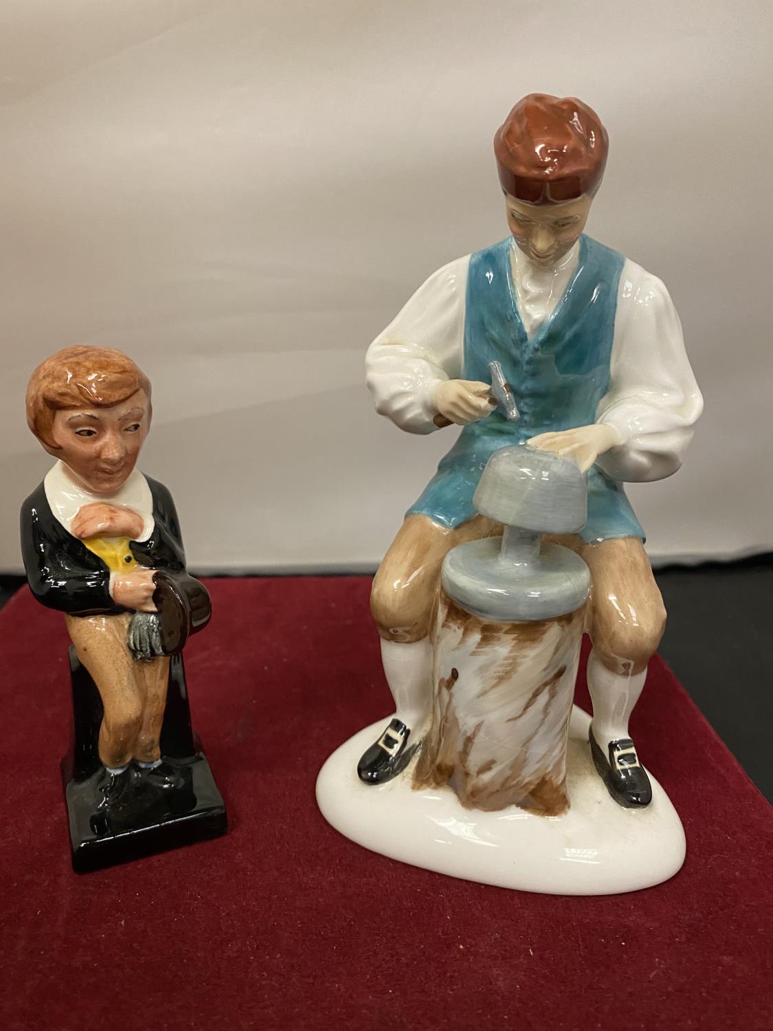 TWO ROYAL DOULTON FIGURINES (SECONDS) TO INCLUDE DAVID COPPERFIELD AND THE SILVERSMITH OF
