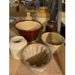A VARIETY OF GLAZED EARTHENWARE
