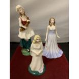THREE ROYAL DOULTON FIGURINES TO INCLUDE LIZZIE HN2749, GALADRIEL HN2915 AND APRIL