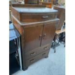 AN EARLY 20TH CENTURY OAK TALLBOY, 29" WIDE