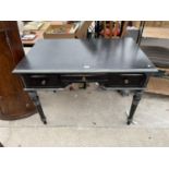 A PAINTED VICTORIAN STYLE KNEEHOLE DESK