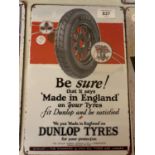 A VINTAGE STYLE MAN CAVE/GARAGE TIN METAL SIGN ' DUNLOP TYRES' 20X30CM