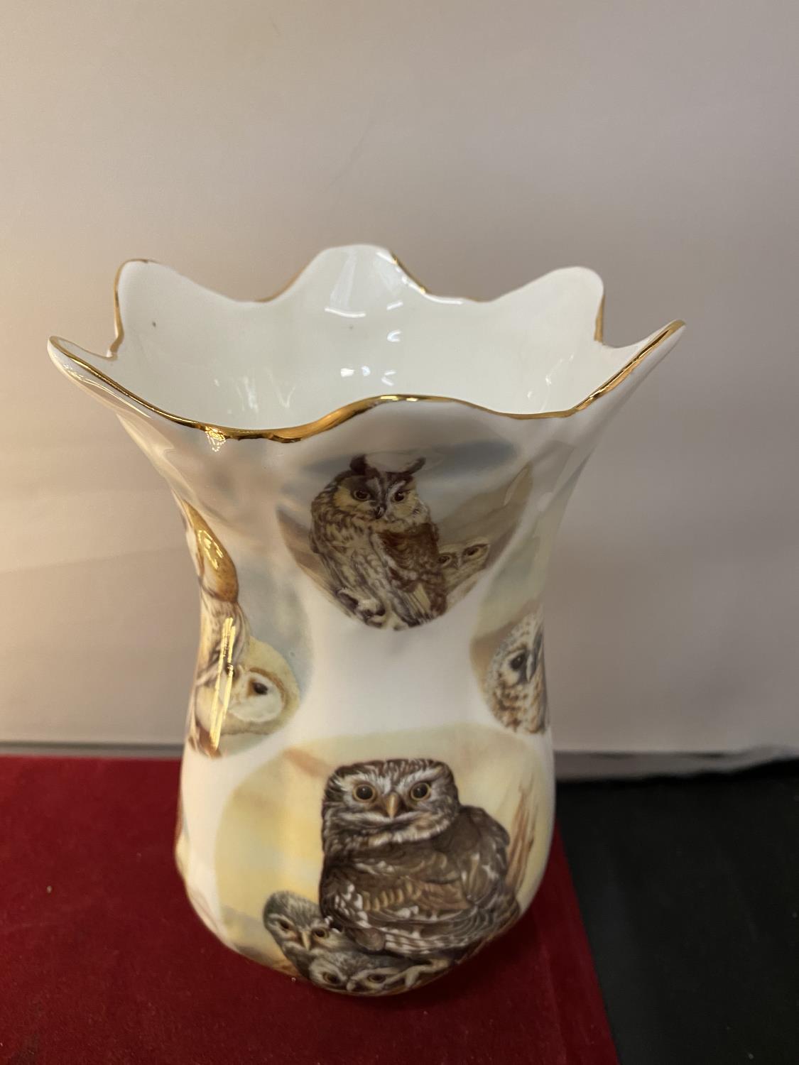 VARIOUS OWL COLLECTION ITEMS TO INLCUDE A LIGHT, A VASE, PLANT POT, FIVE OWLS ON A WOODEN PLINTH AND - Image 5 of 8