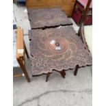 A PAIR OF ASIAN HARDWOOD OCCASIONAL TABLES