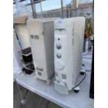 TWO OIL FILLED ELECTRIC HEATERS