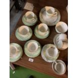 A MIXED LOT OF BONE CHINA TRIOS AND OTHER ITEMS